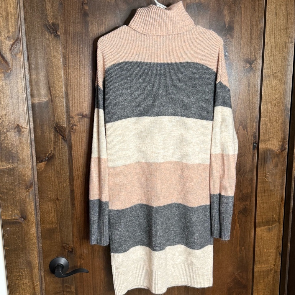 Just fab Women’s Size M stripe sweater dress cowl neck midi cozy maternity - Picture 6 of 6